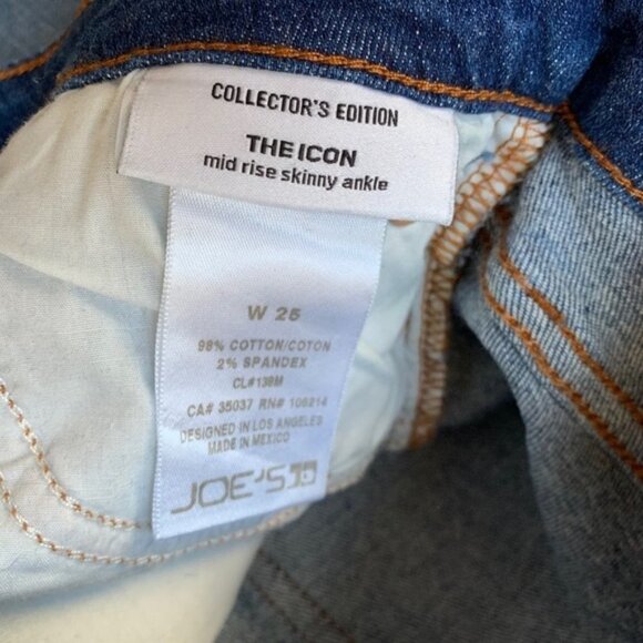 Joe's Jeans Women's Skinny Jeans Icon Ally Raw Hem Denim Indigo blue Size 25 - Picture 14 of 16